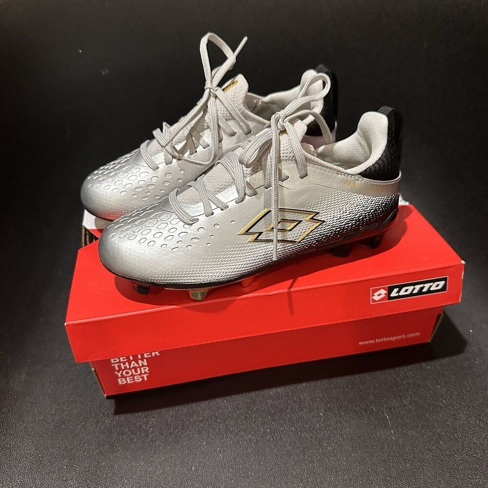 Lotto ROMA 500 Youth Soccer Cleats - Silver Color, US Size 1